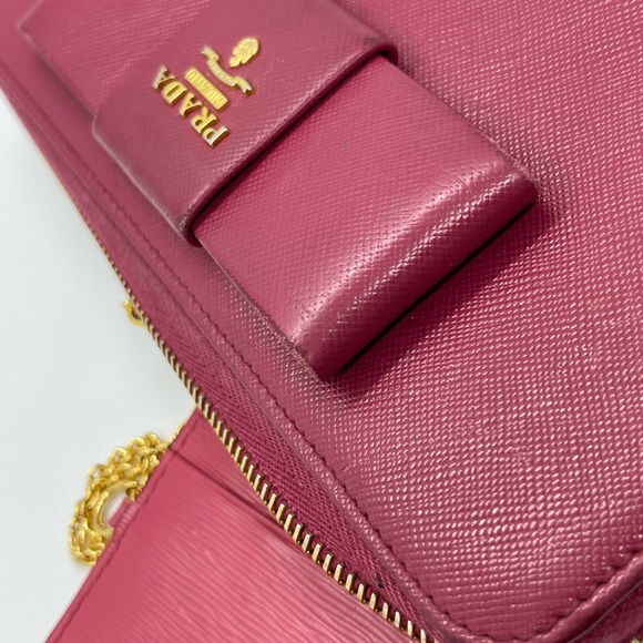 Prada Pink Fiocco Bow Saffiano Lux Long Wallet - Picture 12 of 15